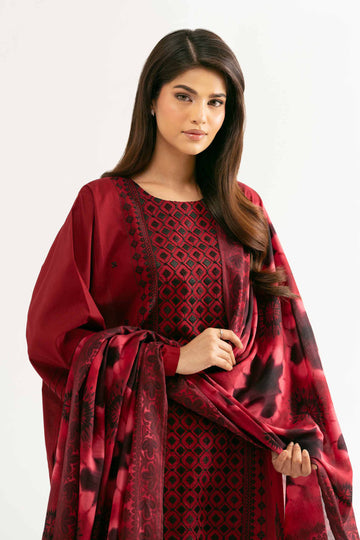 Nishat Linen 3 Piece - Printed Embroidered Suit - 42501656 Online Shopping